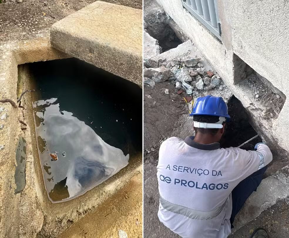 Supermercado é identificado com ligação clandestina de água durante fiscalização em Cabo Frio